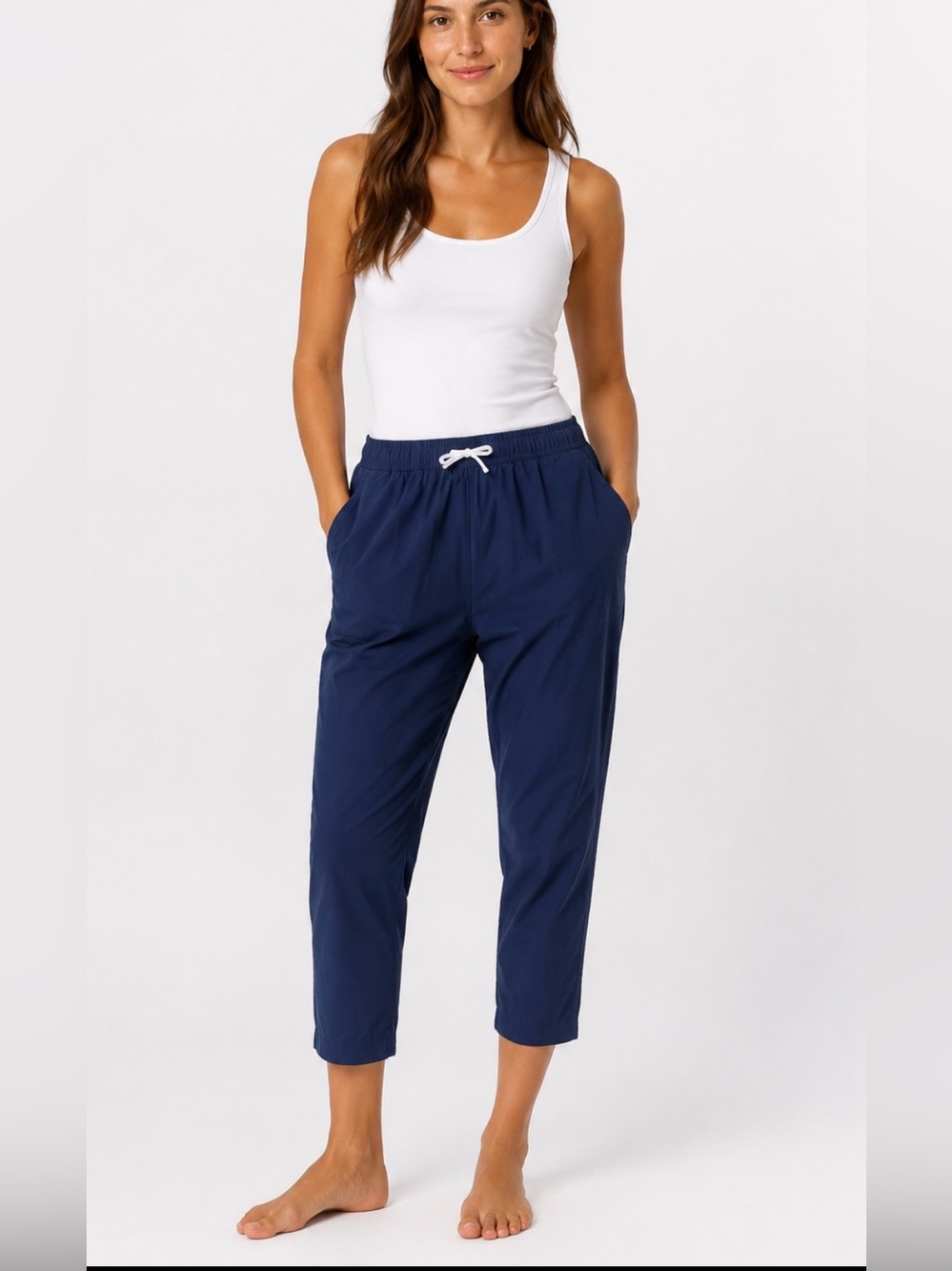 Pact Coastal Crop Pants Navy Organic Cotton XXL